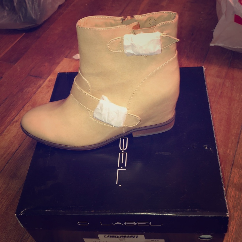 Tan short fall boots